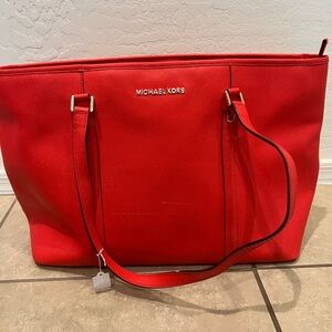 Michael Kors Red Tote Bag